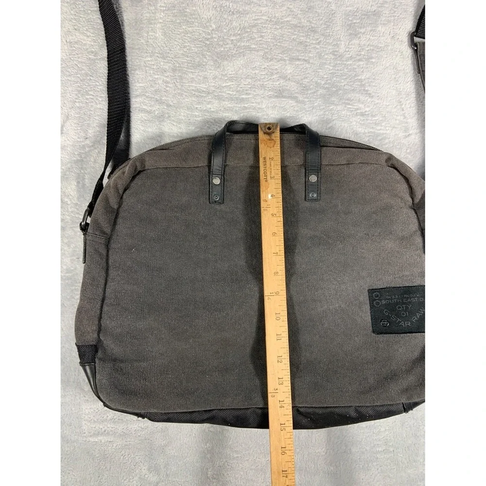 G-Star Raw Originals Denim Messenger Bag Large Gray Canvas Laptop Briefcase 3301
